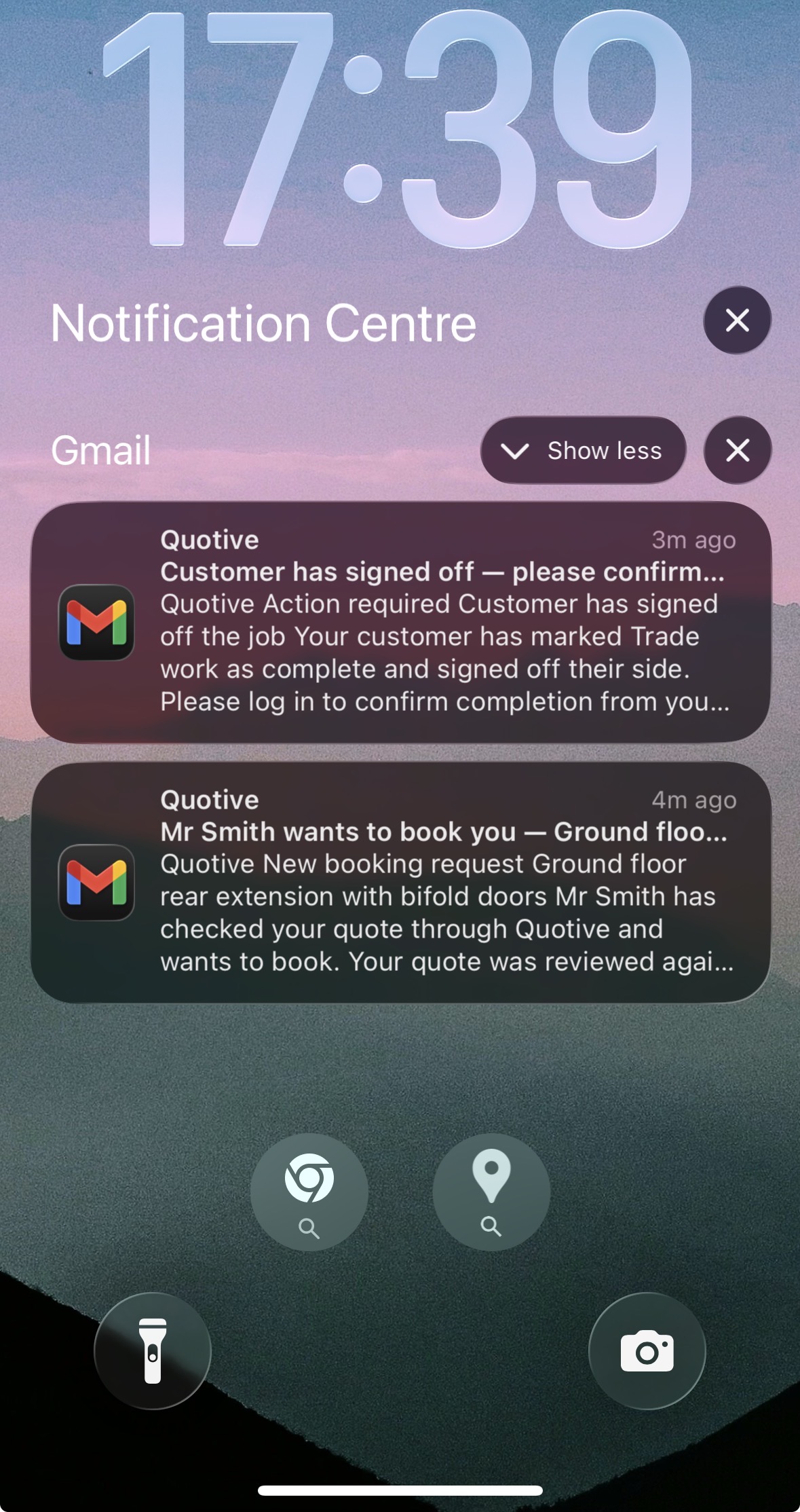 Lock screen notifications